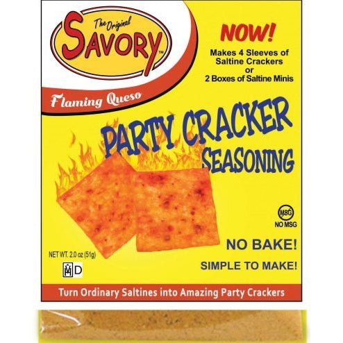 Savory Seasoning spice blend in a clear jar with a white lid.