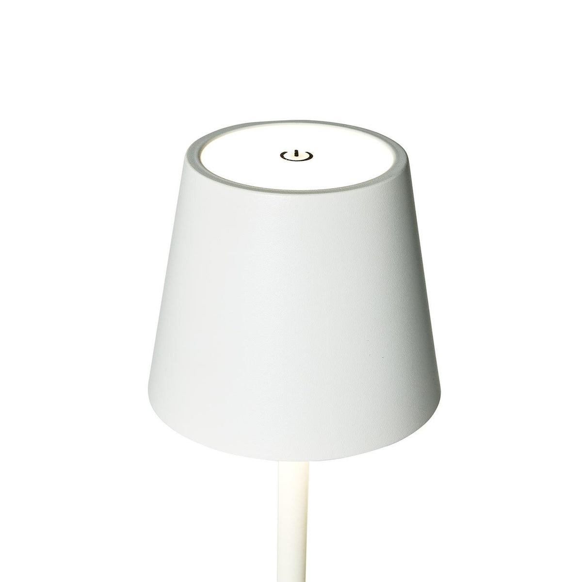 Black cordless LED table lamp with adjustable height poles in a gift box