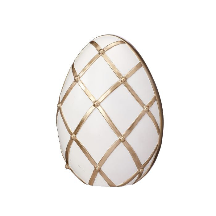 12.75” Resin Lattice White Chocolate Egg