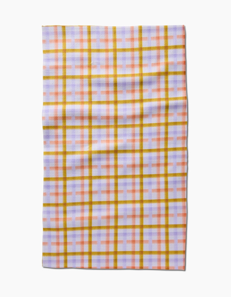 Recycled polyester waffle weave tea towel with single-sided print