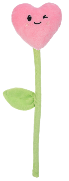 Plush 17-inch sweetheart flower with a soft fabric texture.