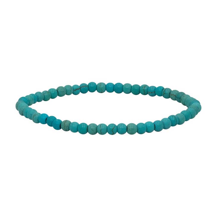 Mini Gemstone Bracelet featuring a classic 4mm beaded design in neutral tones.