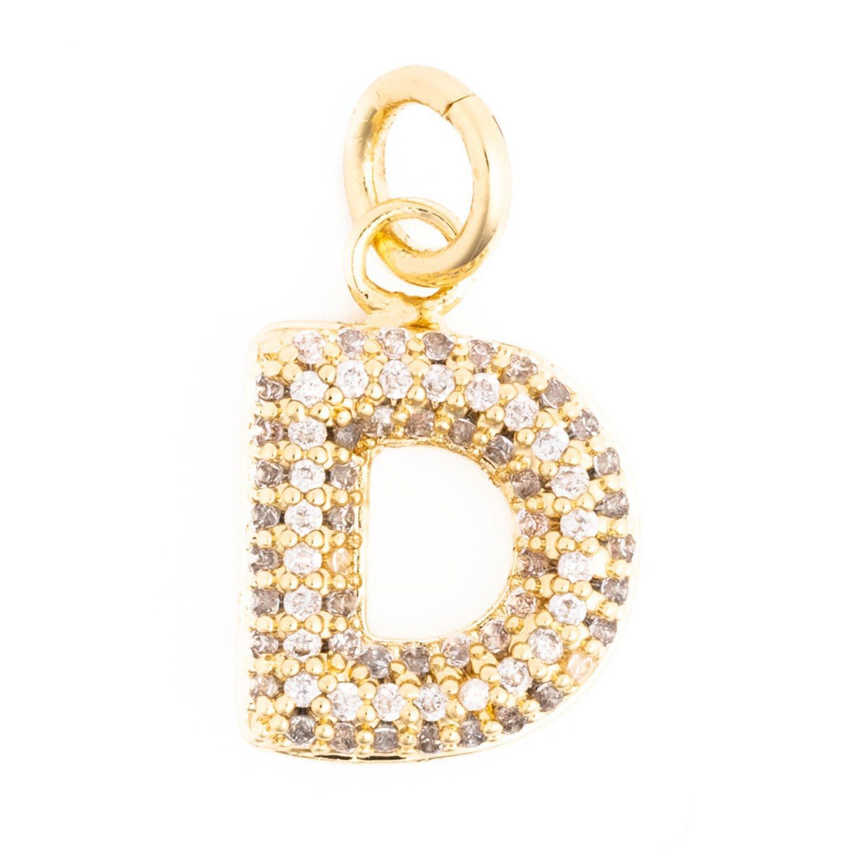 Gold initial charm necklace featuring the letter C on a delicate chain.