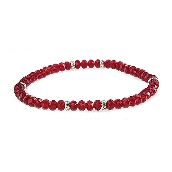 Silver accent mini crystal bracelet with a delicate chain link design.