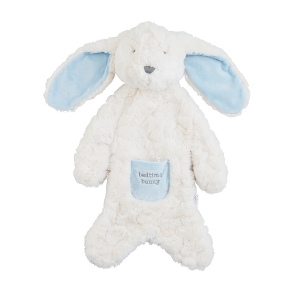Plush Bedtime Bunny Cuddler stuffed animal in soft faux fur with a rounded silhouette and gentle facial features.