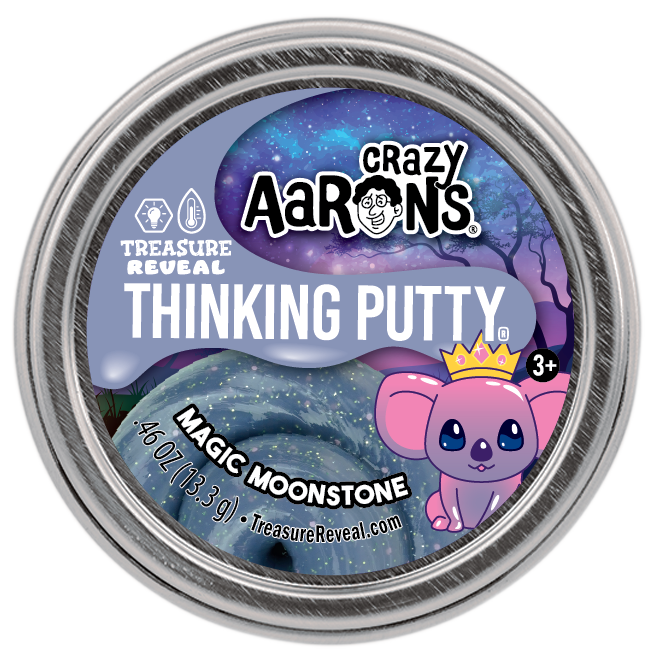 Treasure Reveal Thinking Putty in purple silicone with a gold foil treasure map pattern.