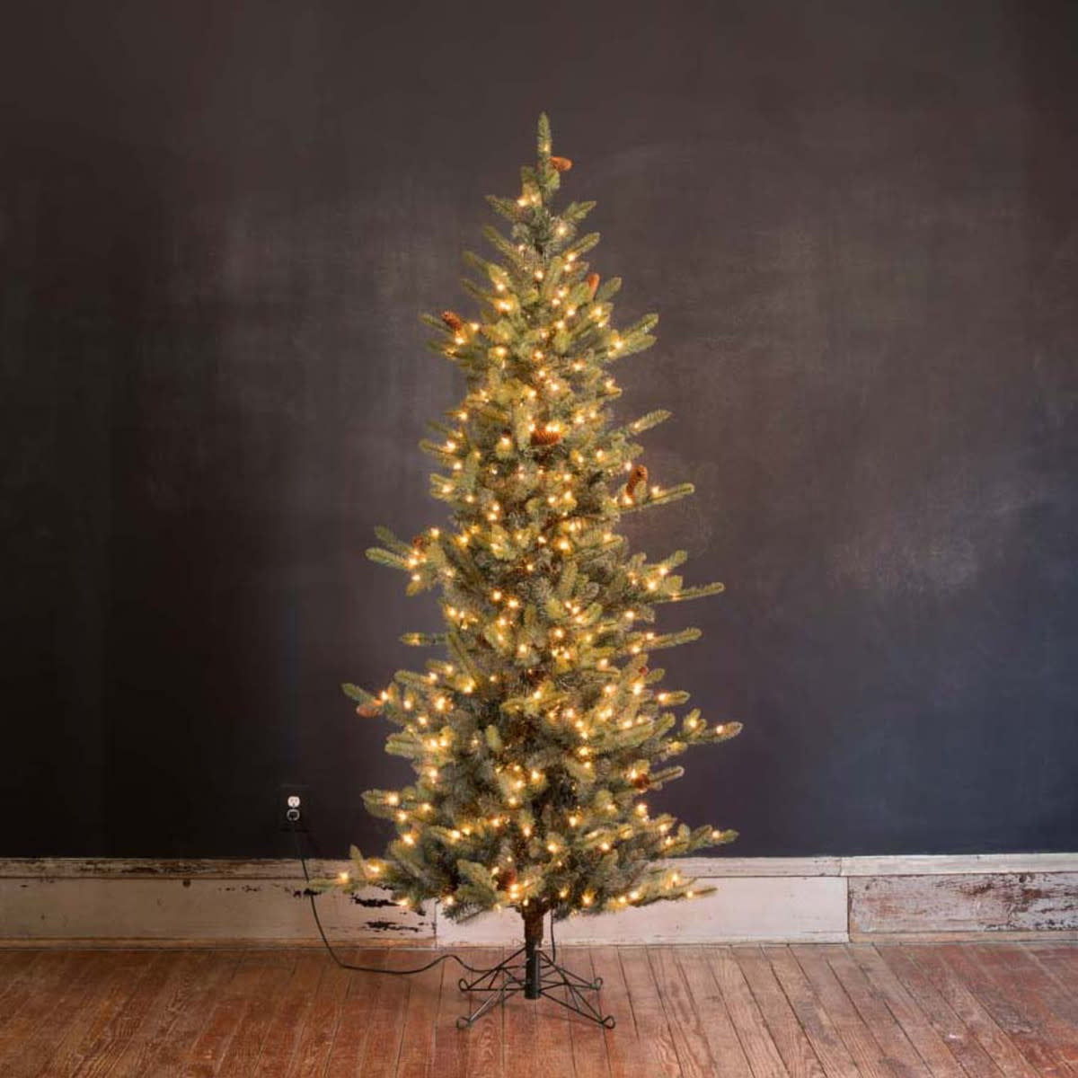 7.5-foot blue spruce artificial Christmas tree with clear LED lights