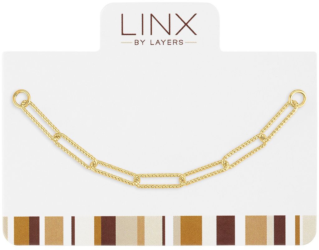 Gold ribbed paperclip link chain add-on accessory for a LINX bracelet.