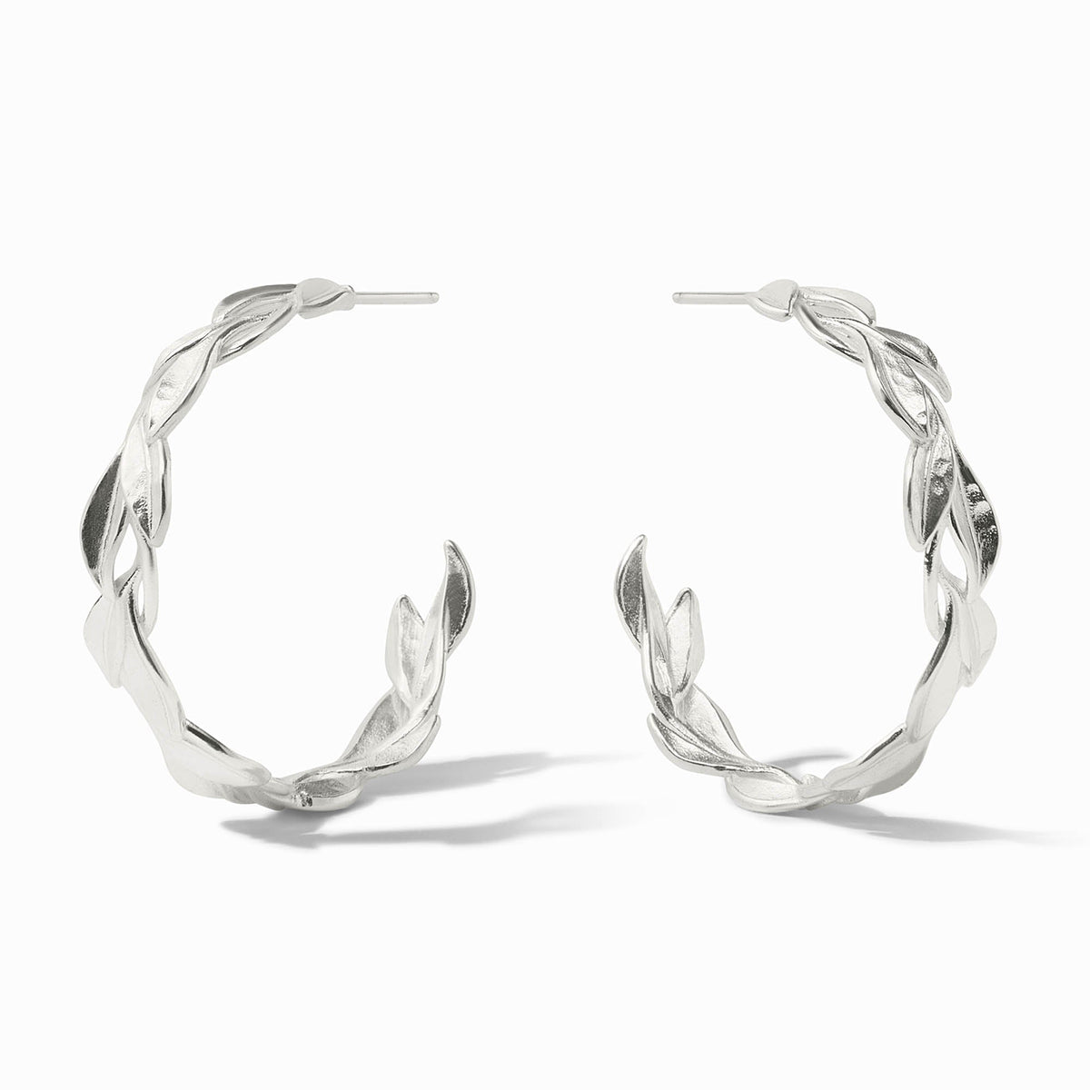 Willow Hoop earring in gold-tone metal with a delicate willow branch silhouette.