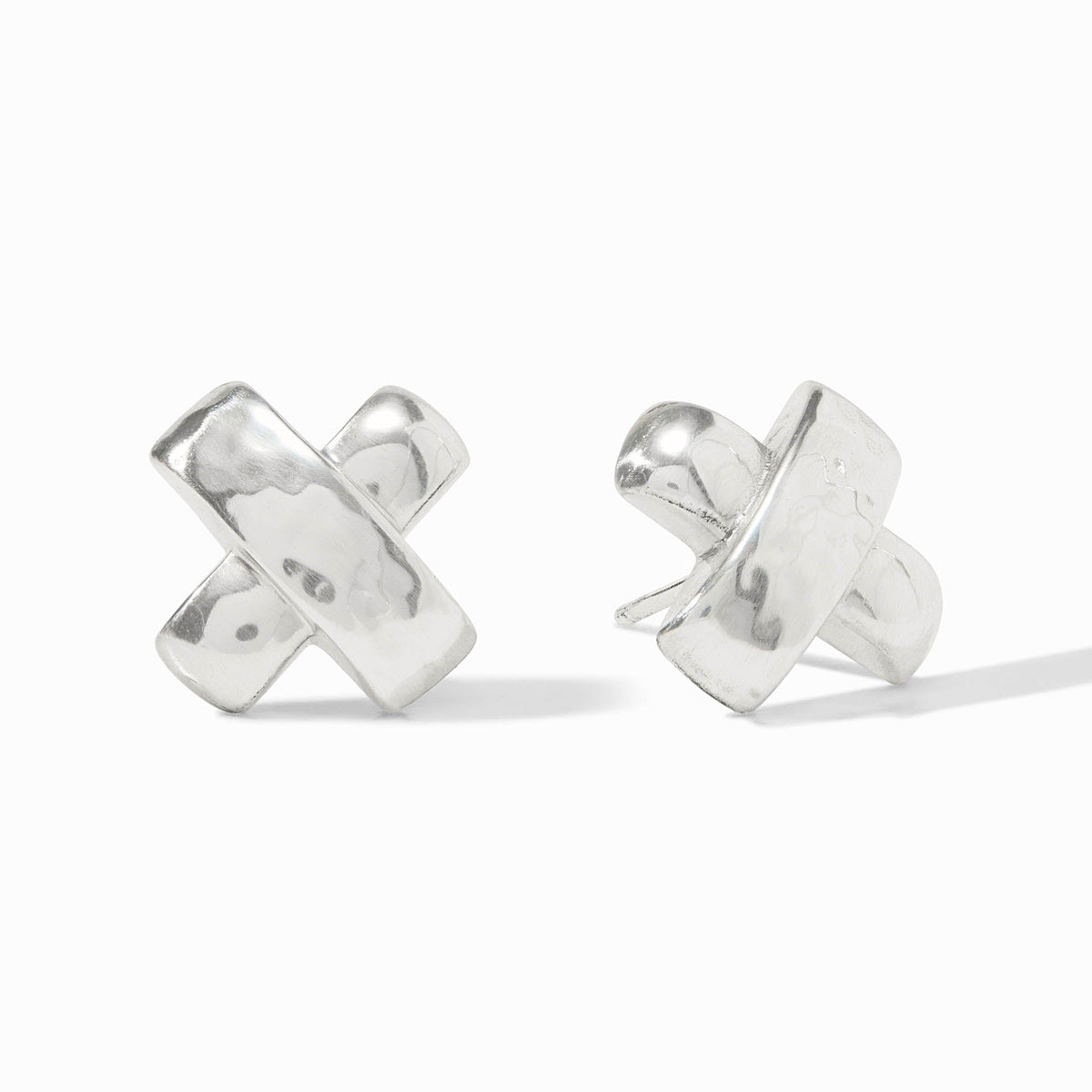 Julie Vos Catalina X Stud earrings in pure silver plate with a circular silhouette and post back closure.