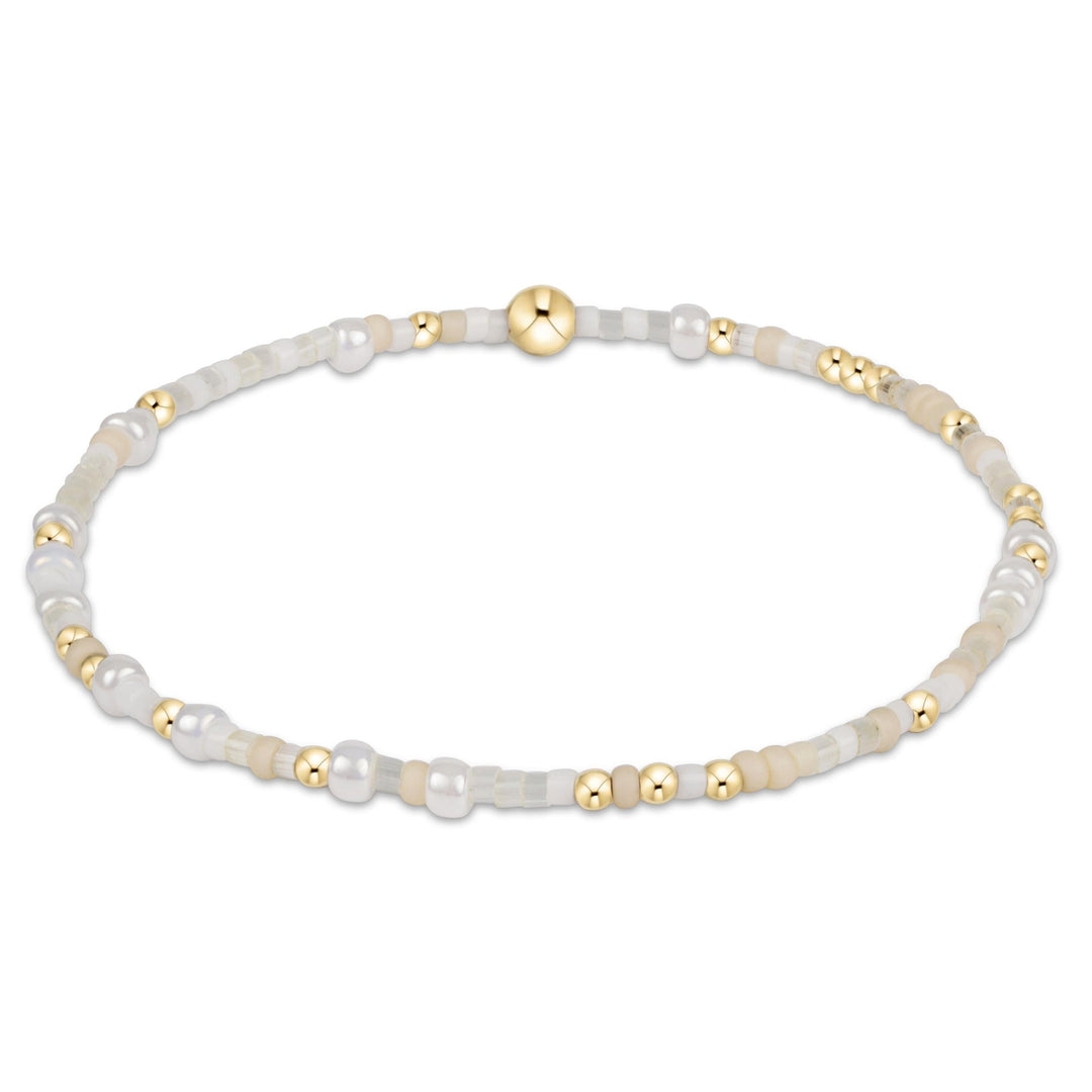 Egirl Hope Unwritten bracelet with gold-filled beads and colorful seed beads on elastic cord
