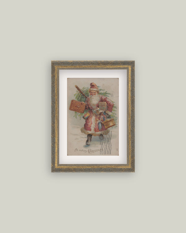 Neutral Santa Patina gold frame with printed canvas artwork measuring 12x16 inches.