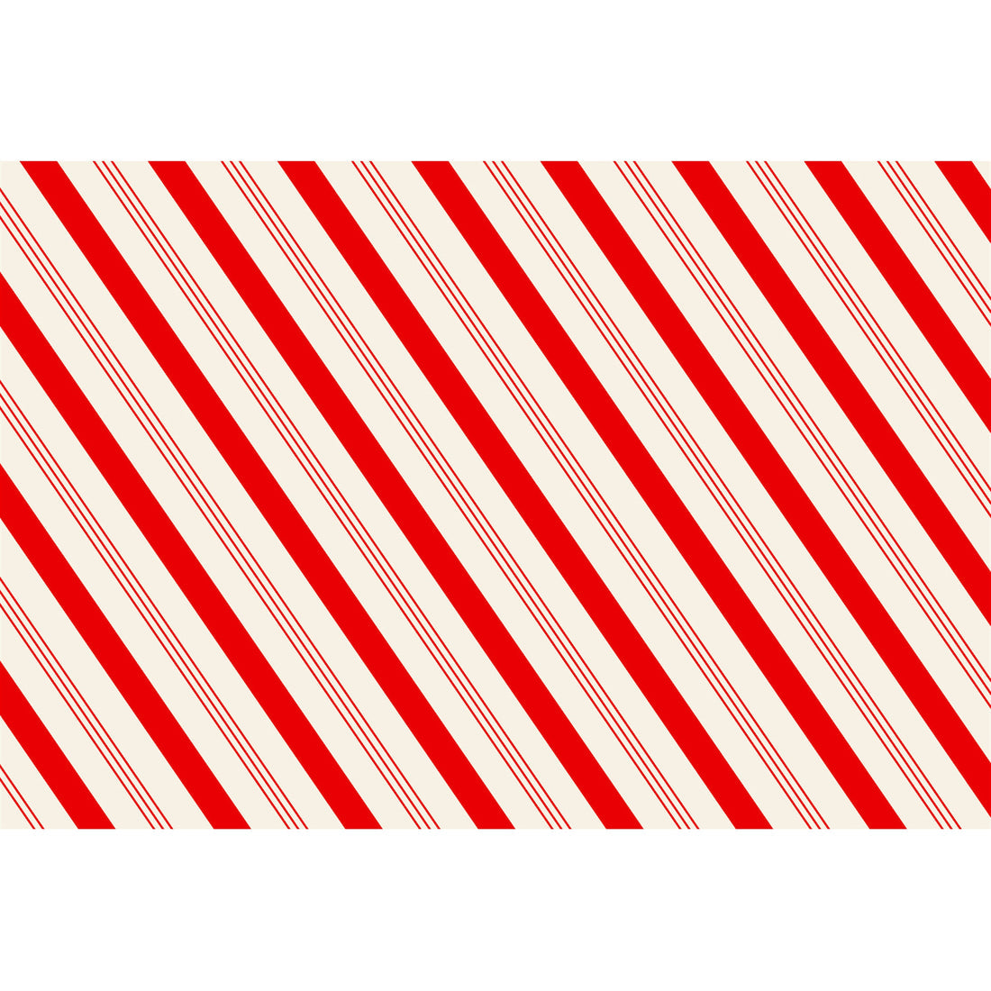 Candy Stripe Placemat featuring diagonal red and white stripes in a classic peppermint pattern.