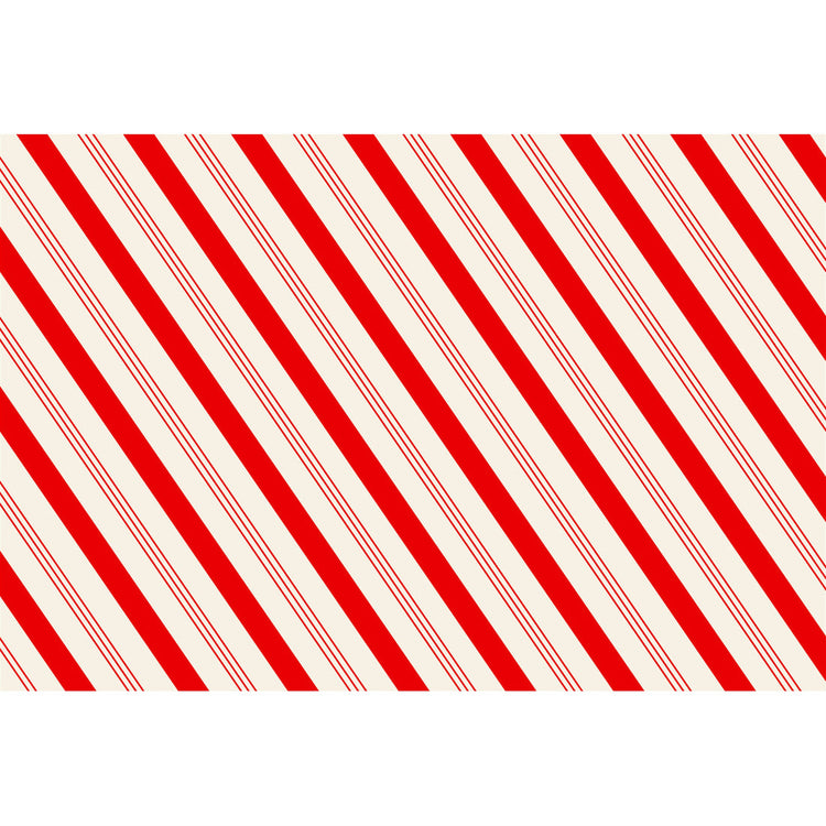 Candy Stripe Placemat featuring diagonal red and white stripes in a classic peppermint pattern.