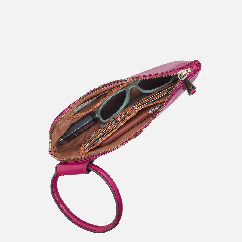 Sable wristlet in cactus flower print with a compact rectangular shape.