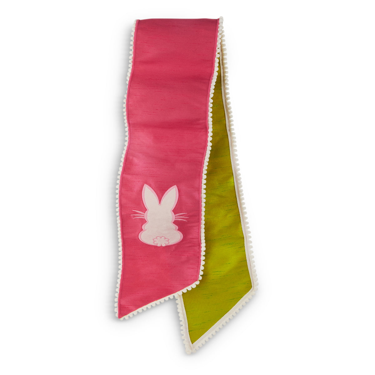 Polyester wired wreath sash in bunny shape with a bow detail