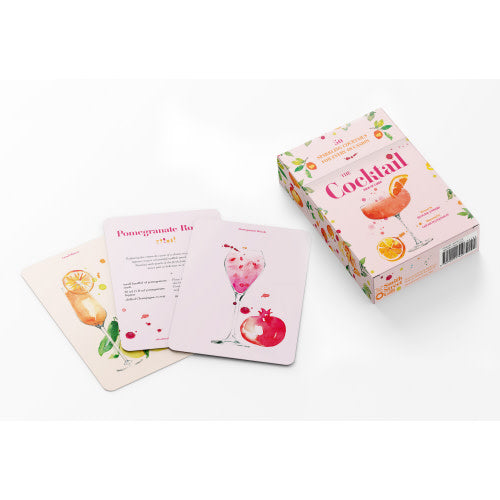 Cocktail Deck Of Cards with watercolor illustrations on a white background