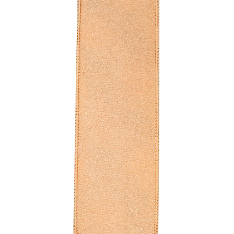2.5 inch Augusta Tonal Ribbon in a solid peach color with a subtle woven texture.