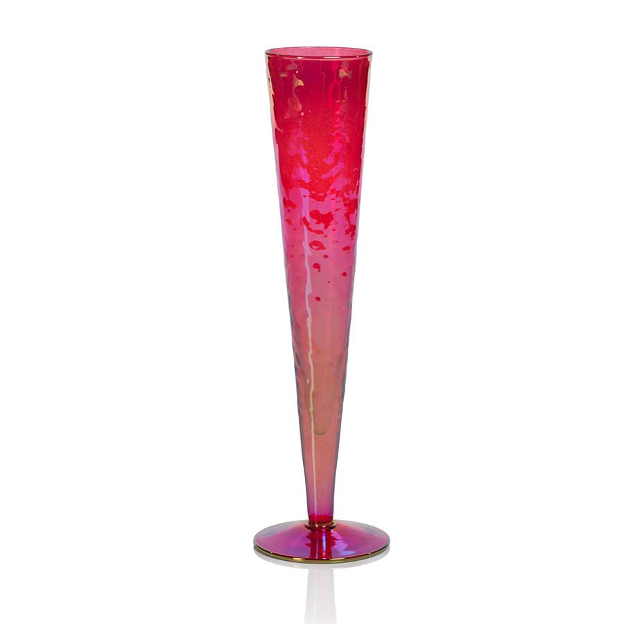 Soda-lime glass Aperitivo Slim champagne flute with iridescent finish