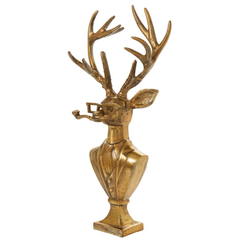 Metal bust sculpture with a smooth, classic silhouette.