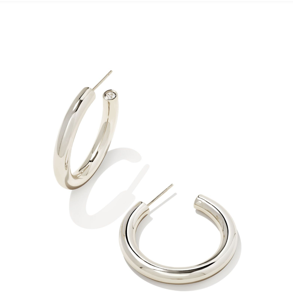 Colette hoop earrings in 14k yellow gold over brass with an earpost closure and a bold-but-subtle circular silhouette.