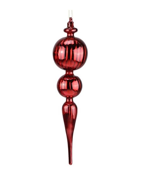 Mercury glass finial with dark rich tones in a classic ornamental silhouette.