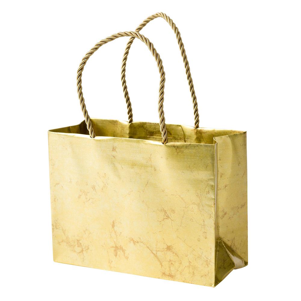 Antique gold small gift bag with a strong handle