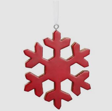 8-inch white snowflake ornament with glittery finish