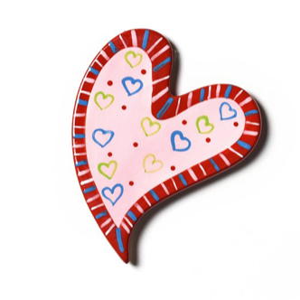 Ceramic heart-shaped mini attachment with hook-and-loop fastener.