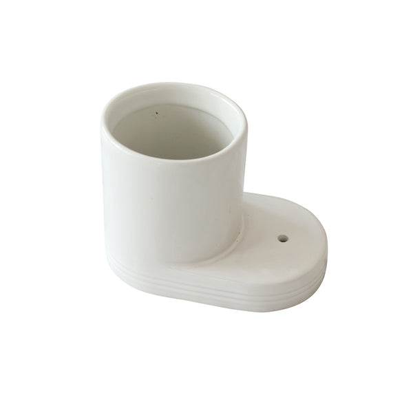 Round pinstripe-patterned cutie container with a 3-inch opening.