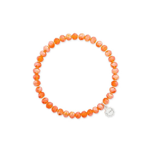 Stretchy bracelet with faceted glass beads in mixed colors