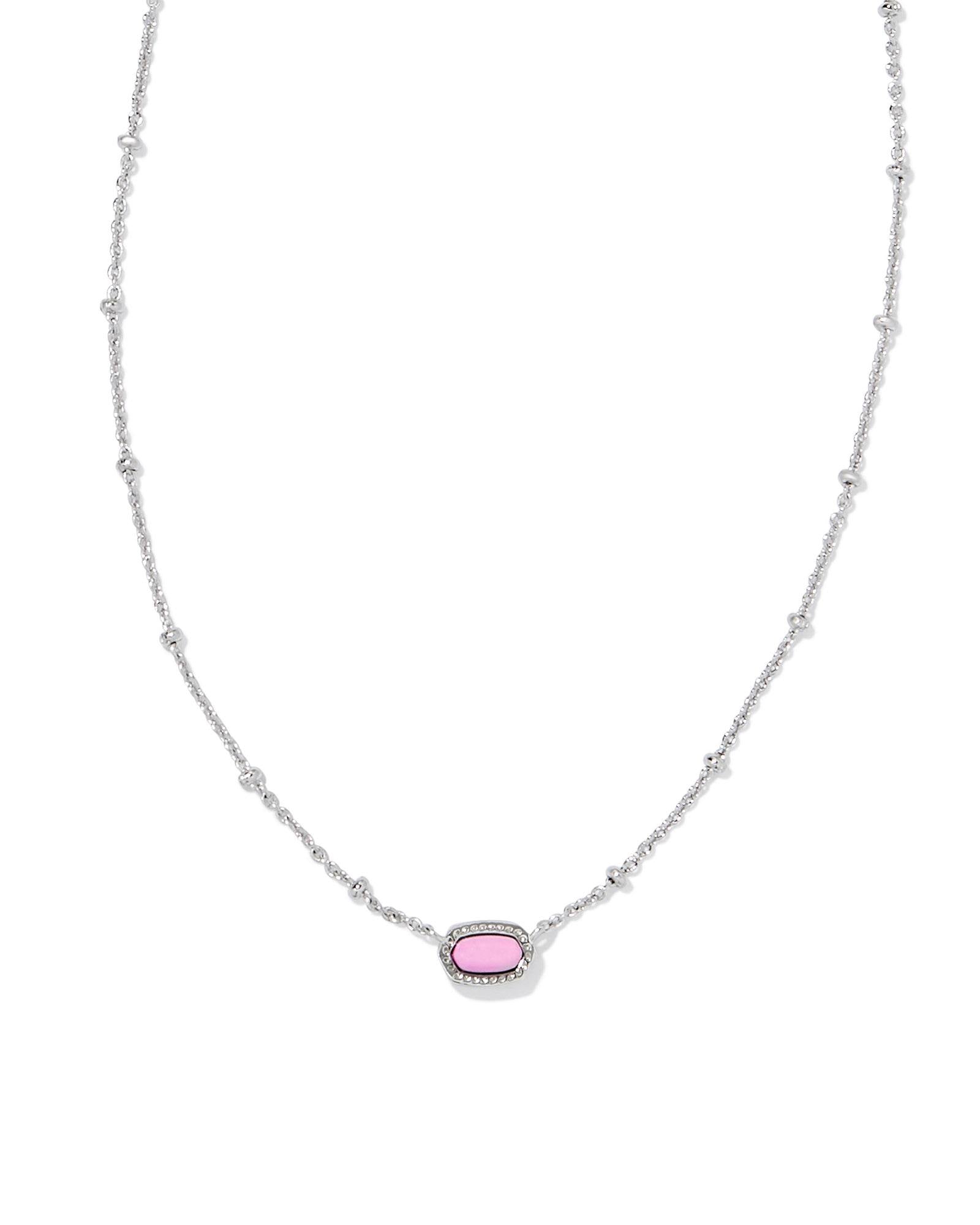 Silver rhodium pendant necklace with a small satellite-shaped charm on an adjustable chain.