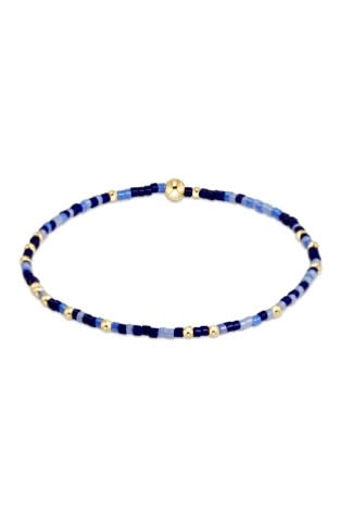 Hand-beaded Hope Unwritten bracelet with mixed seed beads in various colors on high-performance elastic.