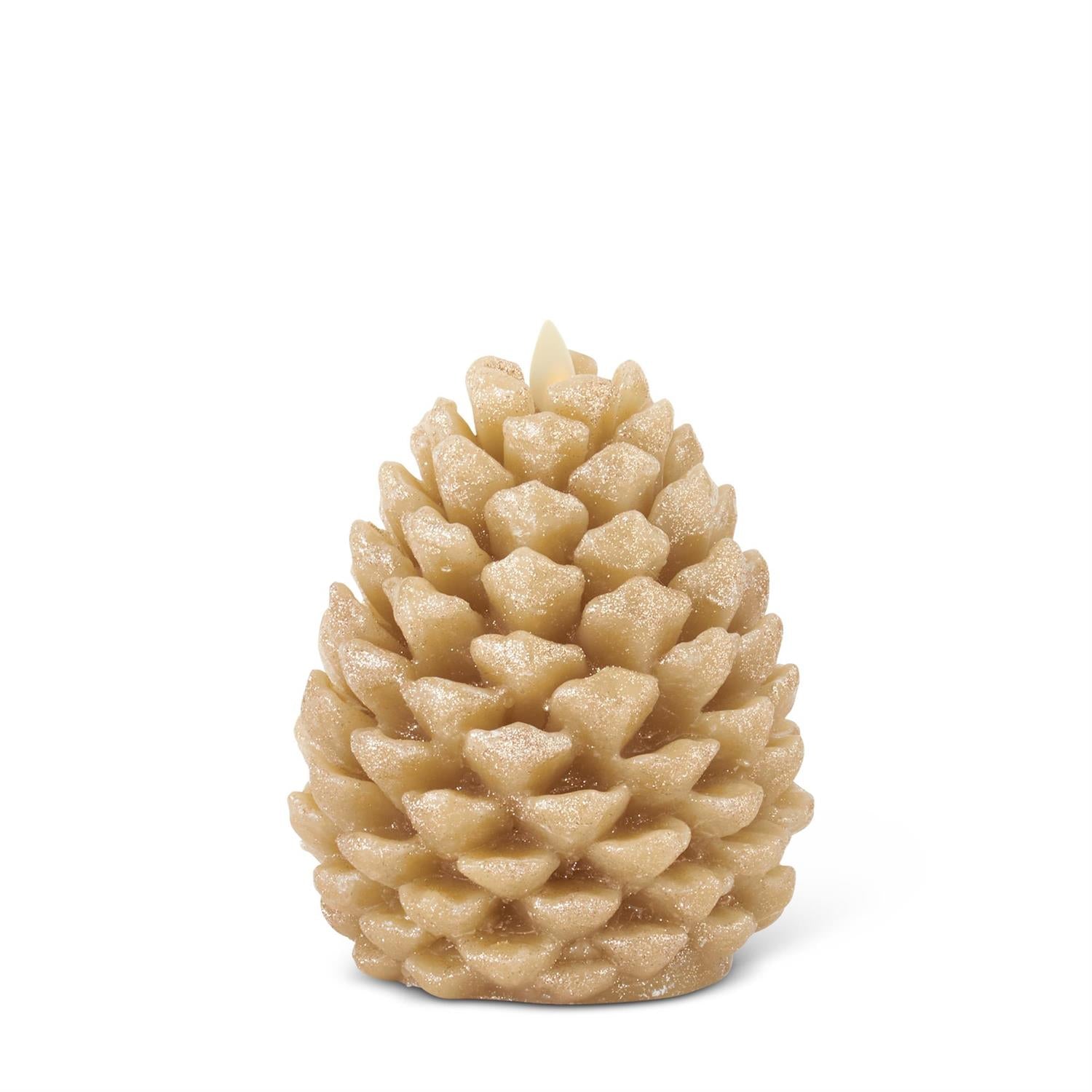 6.5-inch Pinecone Luminara indoor candle with electronic on/off switch and timer