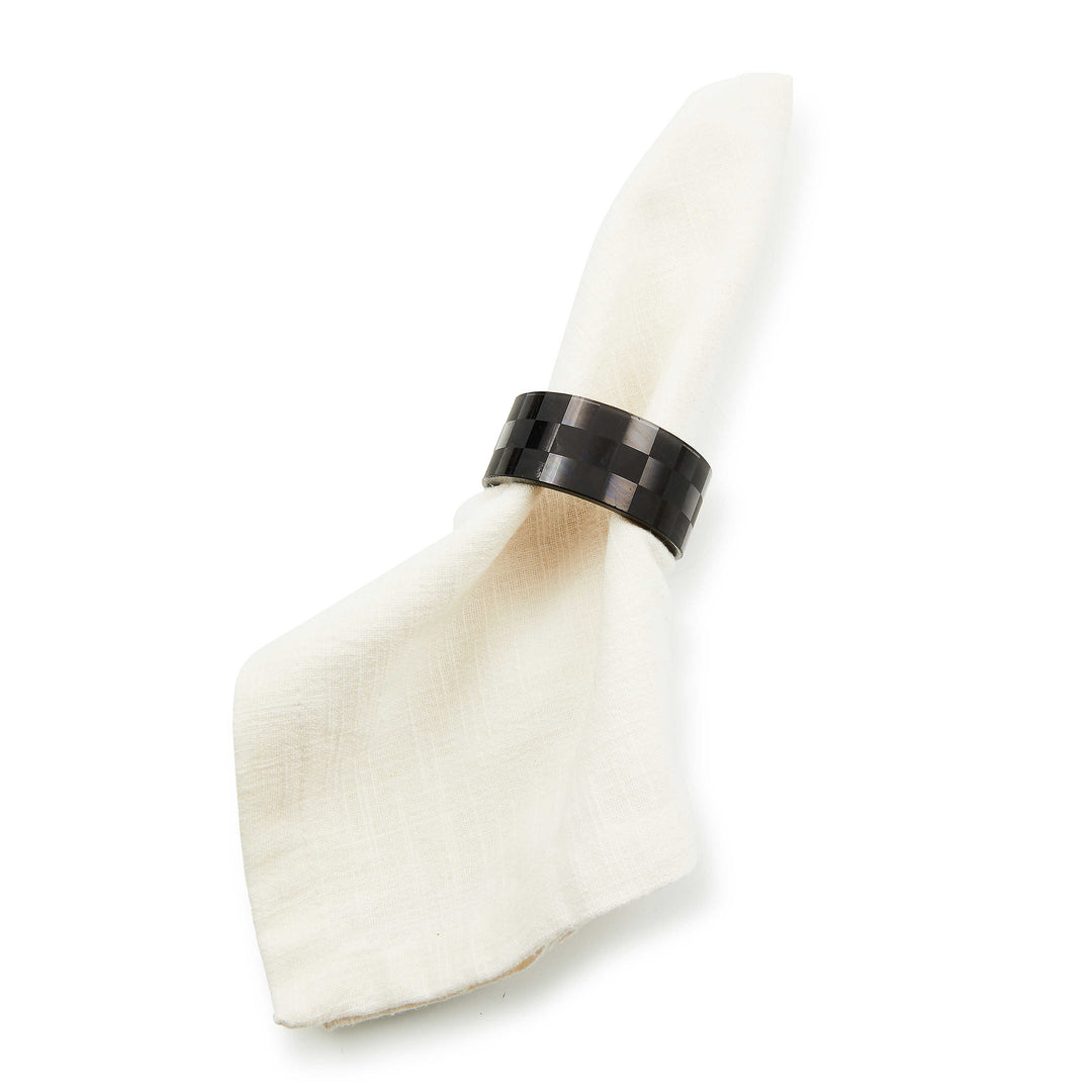 Check Napkin Rings - Sold as Set