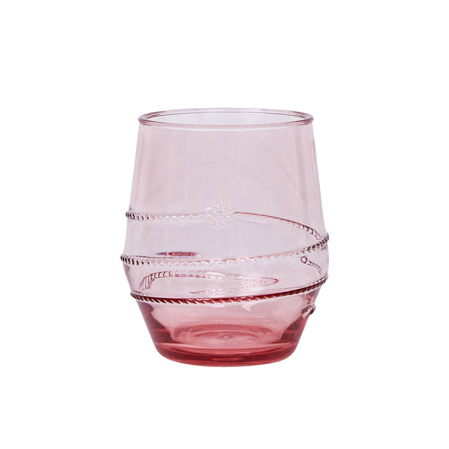 Amalia pink acrylic small tumbler with a textured spiral rope design.