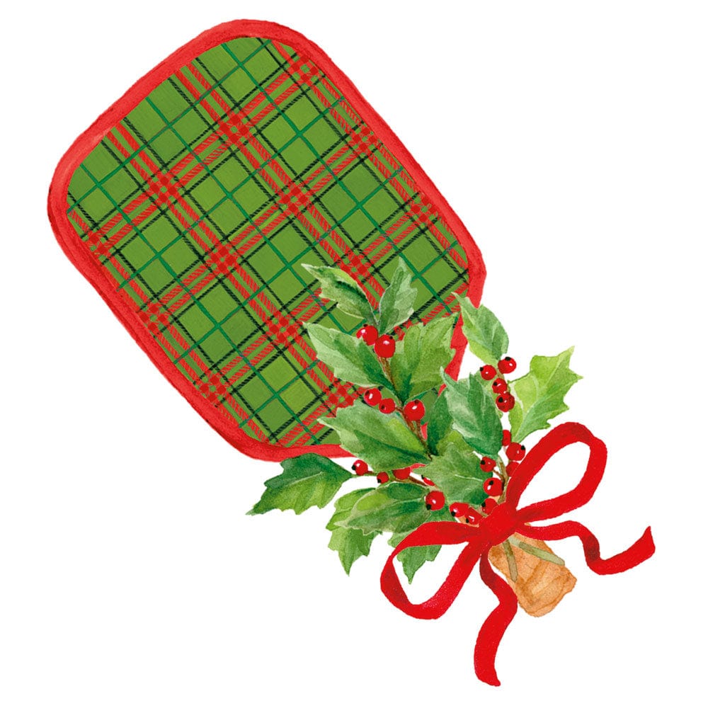 Die-cut hanging gift tag ornament printed on high-quality cardstock with a decorative silhouette.