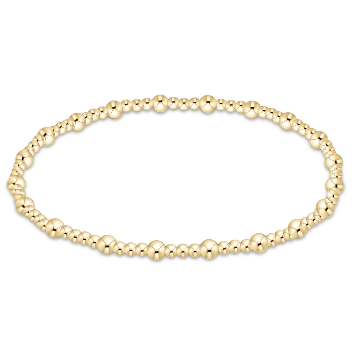 Sincerity Gold 3mm Bracelet featuring alternating 2mm and 3mm 14kt gold-filled beads.