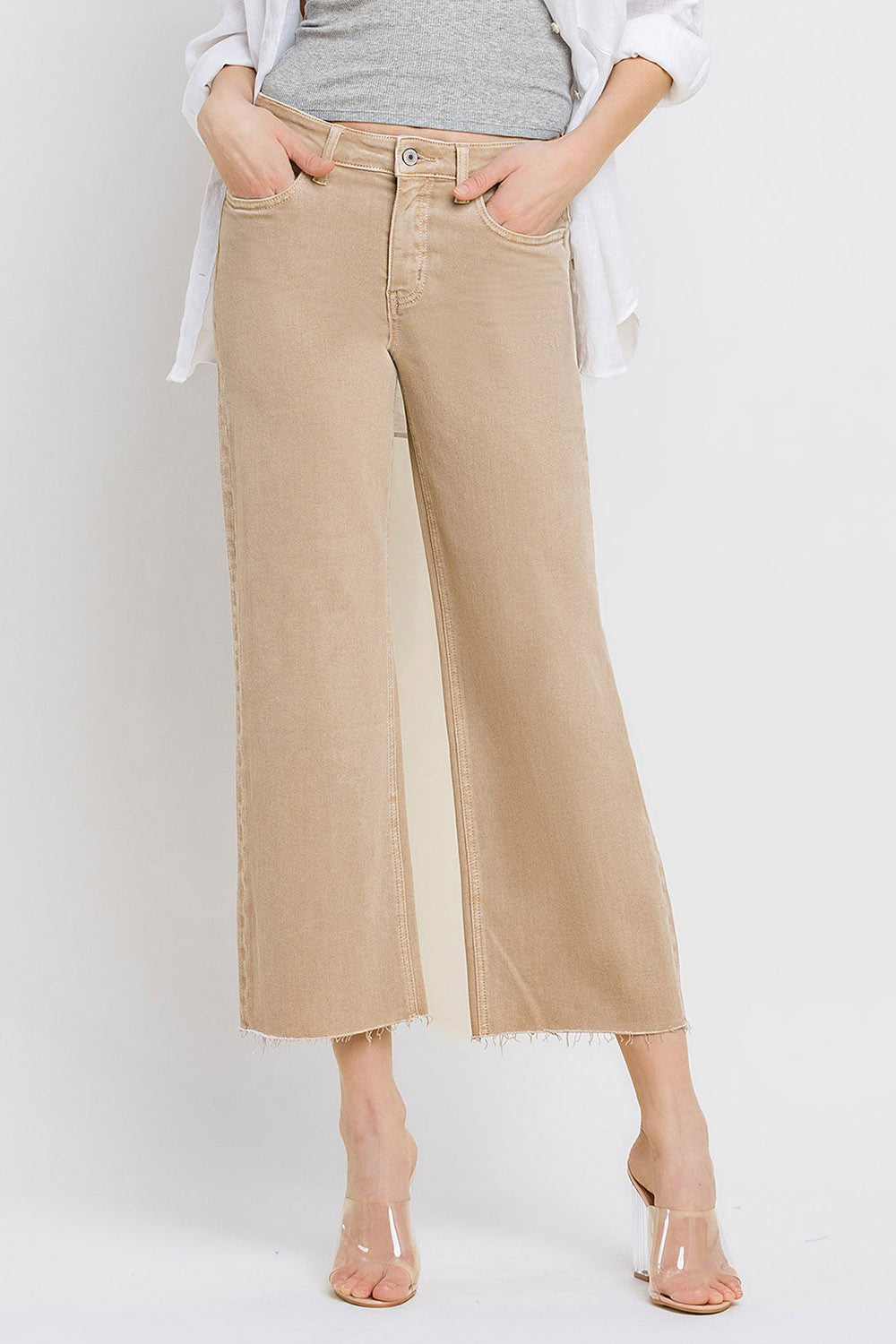 Stella High Rise Crop Wide Leg Jeans