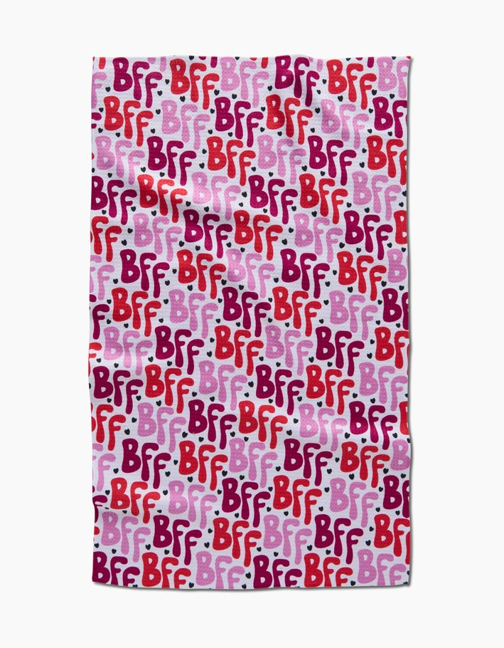 Recycled polyester waffle weave tea towel with single-sided print