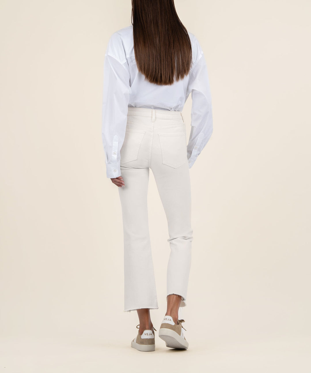 Kelsey Raw Hem High Waist Ankle Flare Jeans