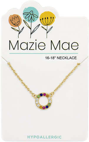 Gold Mazie Mae necklace featuring a delicate chain with a secure clasp closure.