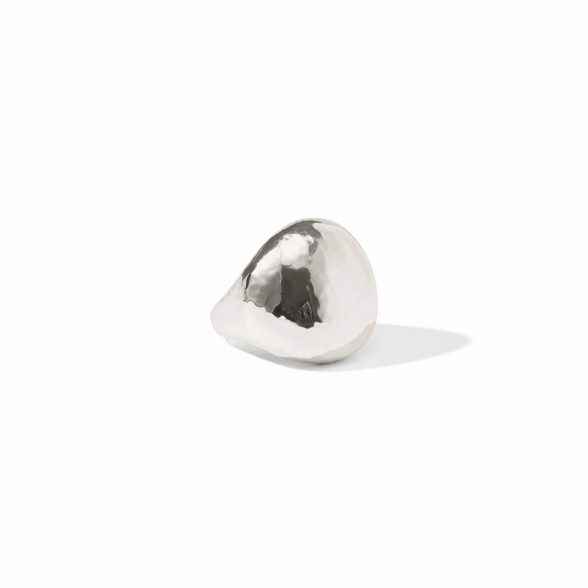 Sleek Solara ring with a shiny metallic band designed to be stacked.