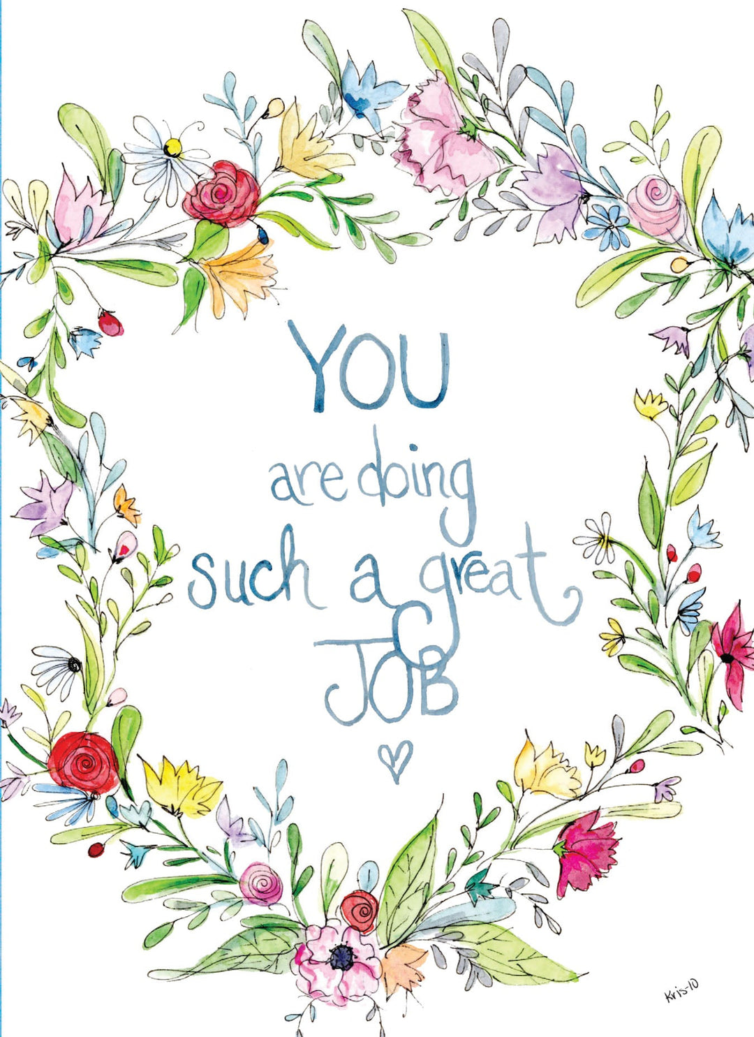 A6 white card with 'Great Job' text in gold foil script on a subtle textured background.