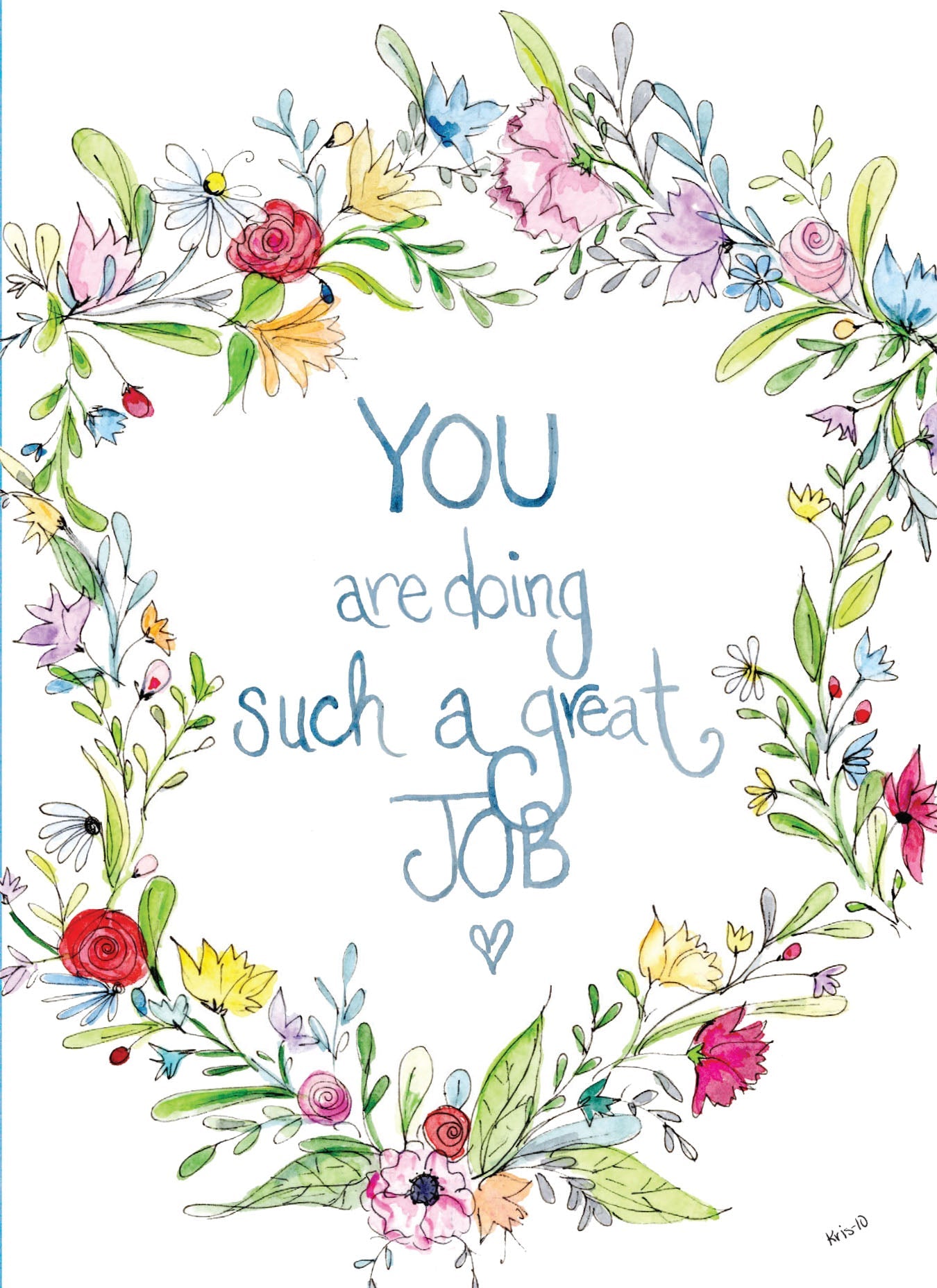 A6 white card with 'Great Job' text in gold foil script on a subtle textured background.
