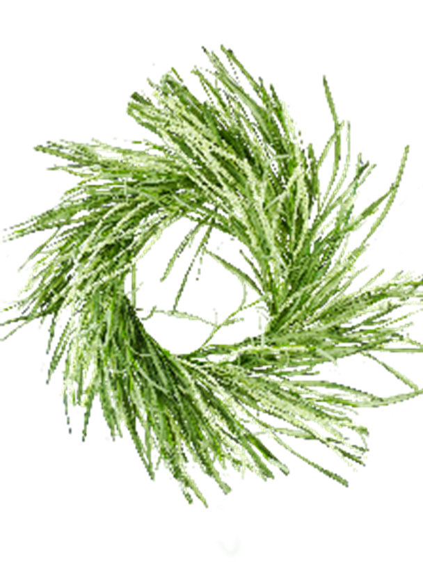 A round 24-inch wreath featuring a realistic berry leaf pattern in natural green and brown tones.