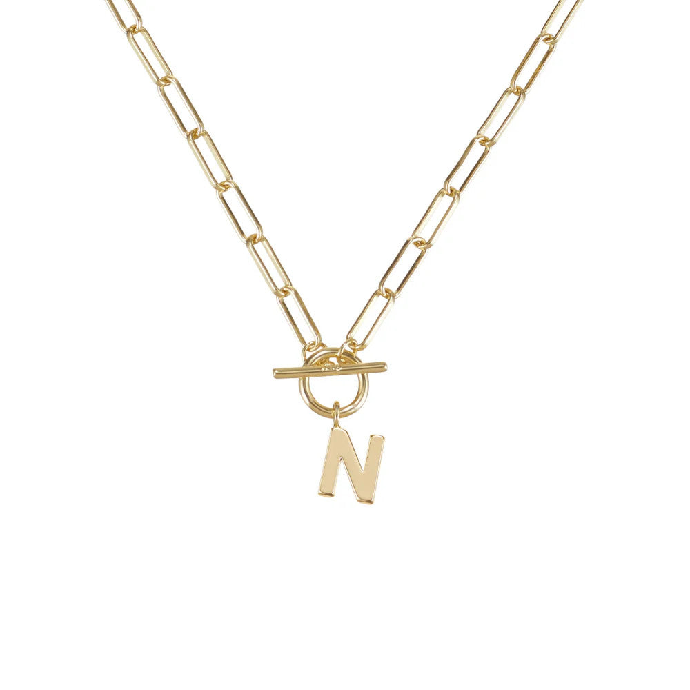 Toggle Initial Necklace Gold