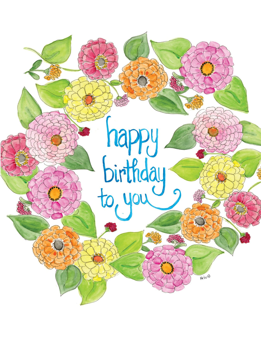 Birthday Zinnias Card