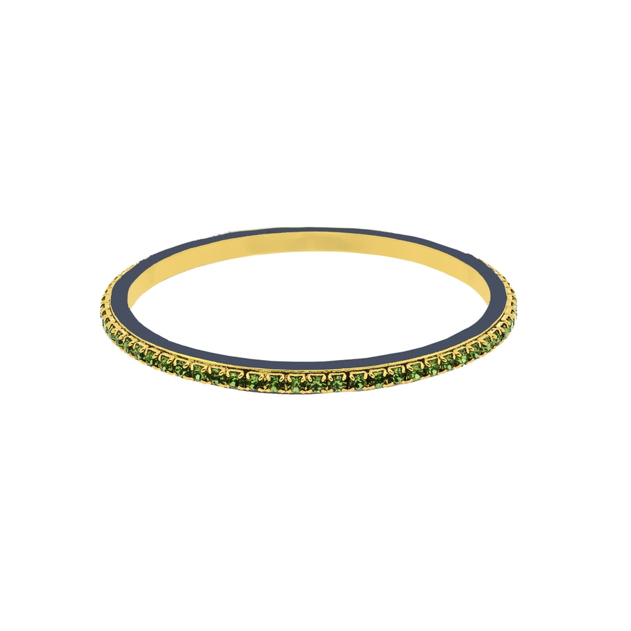 Hand-painted Midnight Express enamel bangle with high-quality crystals