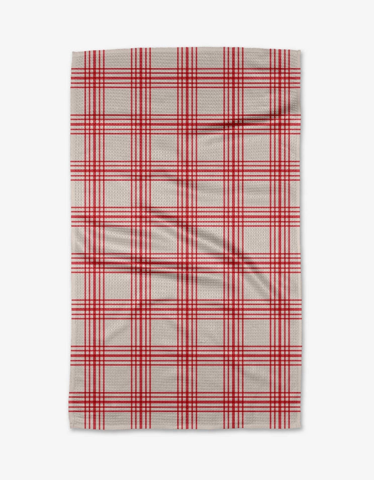 Recycled polyester waffle weave tea towel with single-sided print